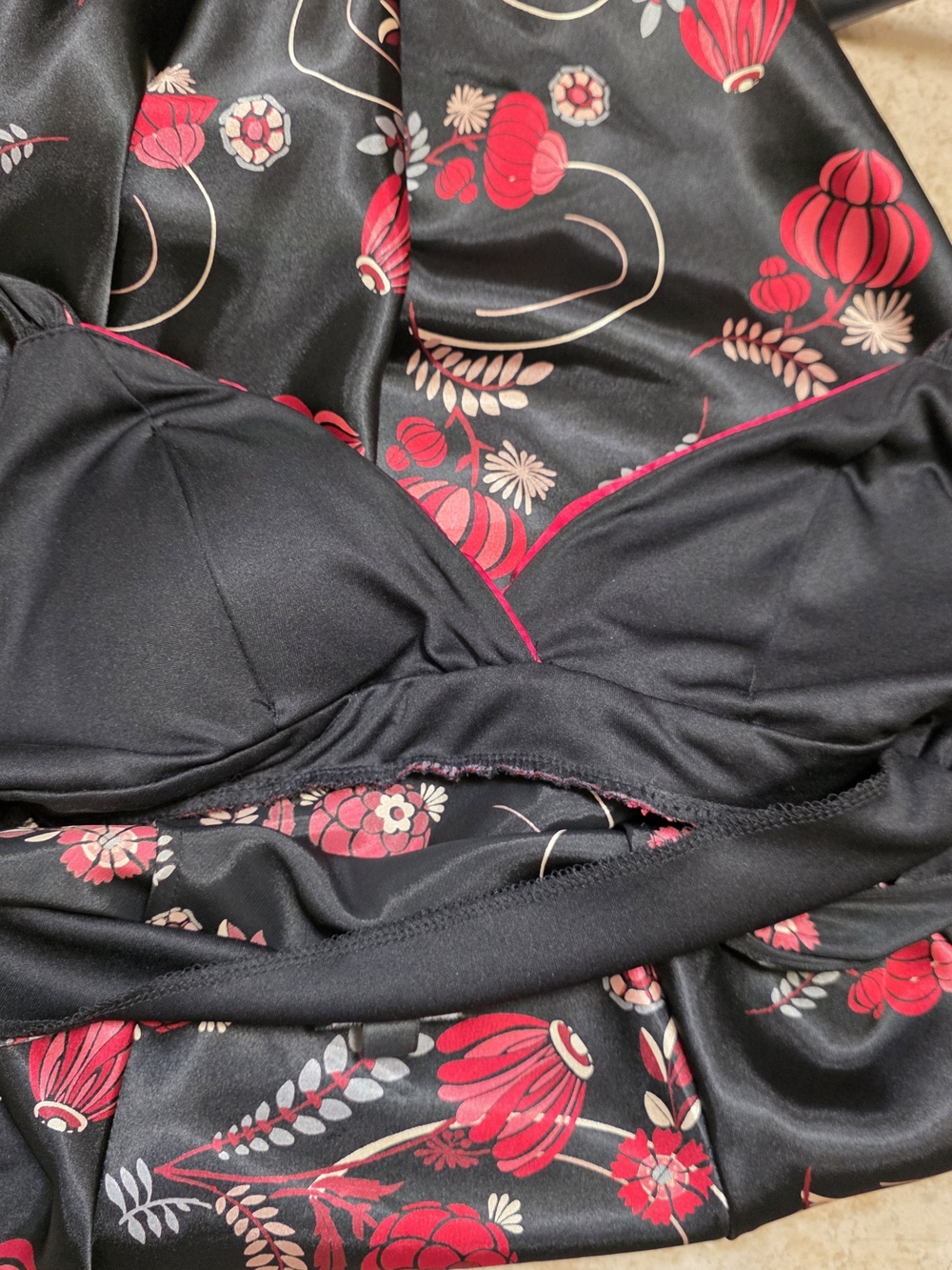 Y2K Satin Floral Empire Waist Dress - Picture 13 of 13